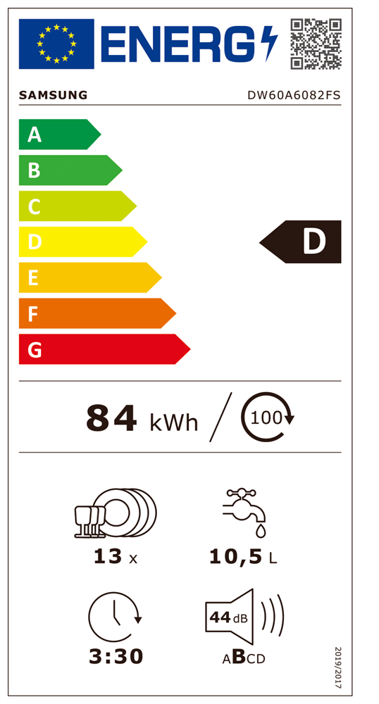 Samsung DW60A6082FS/EO programok száma: 7, szabadonálló, 13 terítékes mosogatógép 