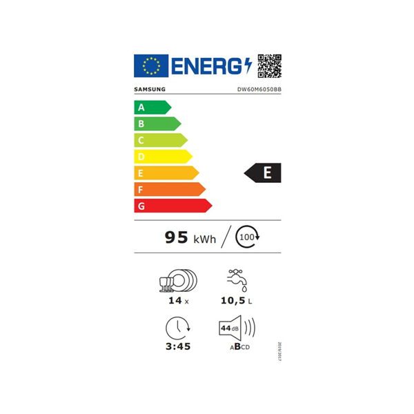 Samsung DW60M6050BB/EO beépíthető mosogatógép