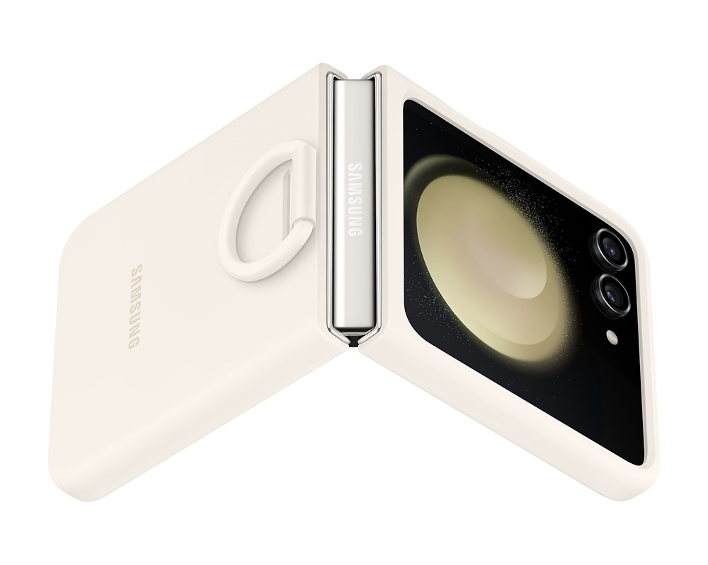Samsung EF-PF731TUEGWW Galaxy Z Flip 5 gyűrűs krém szilikon tok