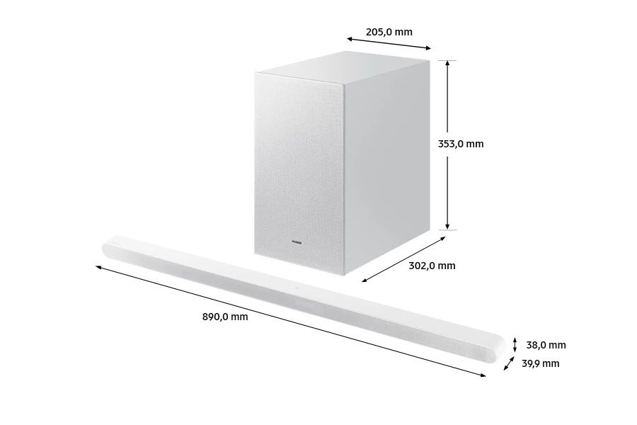 Samsung HW-S701D/EN 3.1 csatornás fehér hangprojektor vezeték nélküli mélynyomóval