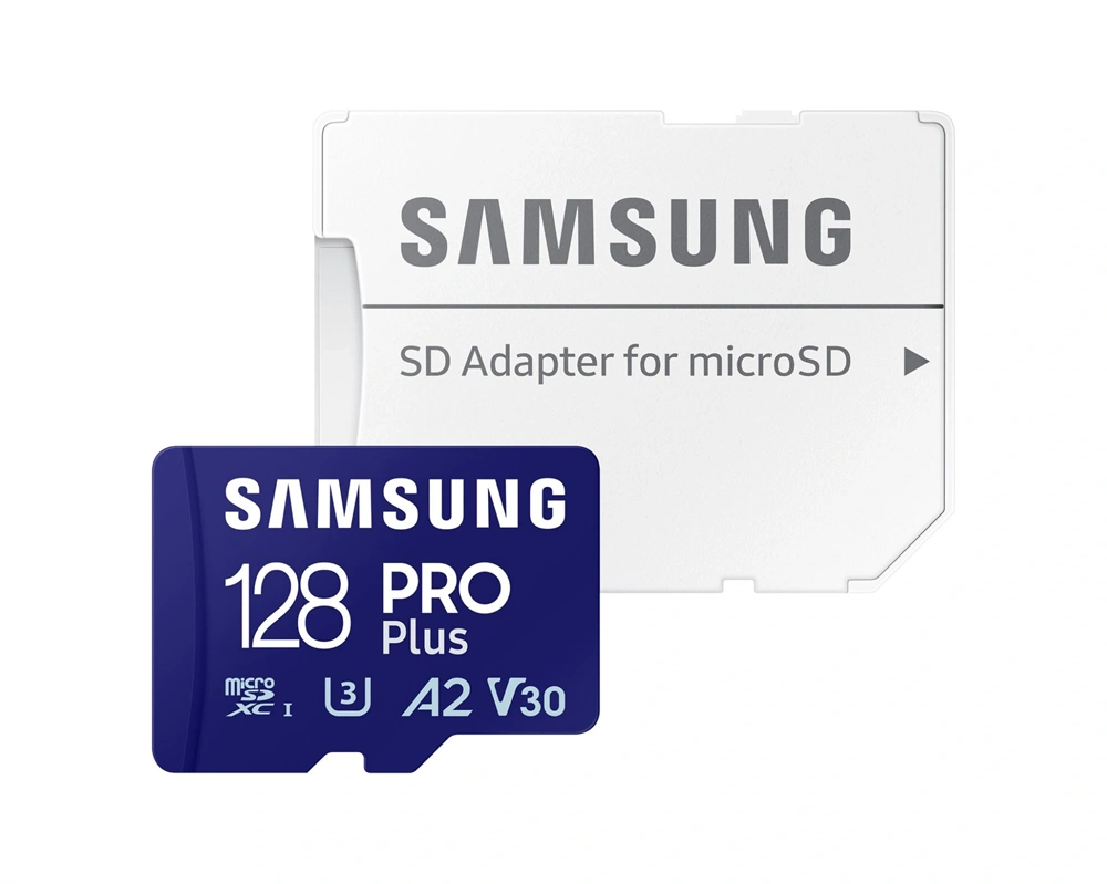 Samsung MicroSD kártya - 128GB MB-MD128SA/EU (PRO PLUS, R180/W130, adapter, 128GB)