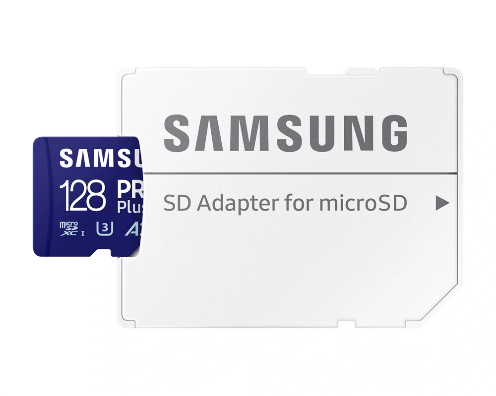 Samsung MicroSD kártya - 128GB MB-MD128SA/EU (PRO PLUS, R180/W130, adapter, 128GB)