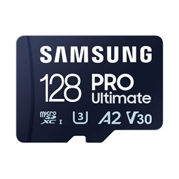 Samsung MicroSD kártya - 128GB MB-MY128SA/WW (PRO Ultimate, Class10, R200/W130, adapter, 128GB)