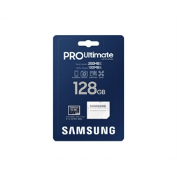 Samsung MicroSD kártya - 128GB MB-MY128SA/WW (PRO Ultimate, Class10, R200/W130, adapter, 128GB)