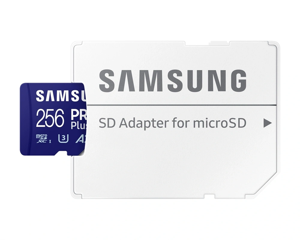 Samsung MicroSD kártya - 256GB MB-MD256SA/EU (PRO PLUSZ, USH-I, R180/W130, adapter, 256GB)