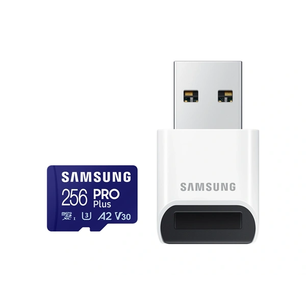 Samsung MicroSD kártya - 256GB MB-MD256SB/WW (PRO PLUS kártyaolvasóval, R180/W130, 256GB)