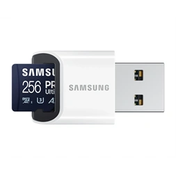 Samsung MicroSD kártya - 256GB MB-MY256SB/WW (PRO Ultimate kártyaolvasóval, Class10, R200/W130, 256GB)