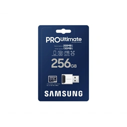 Samsung MicroSD kártya - 256GB MB-MY256SB/WW (PRO Ultimate kártyaolvasóval, Class10, R200/W130, 256GB)