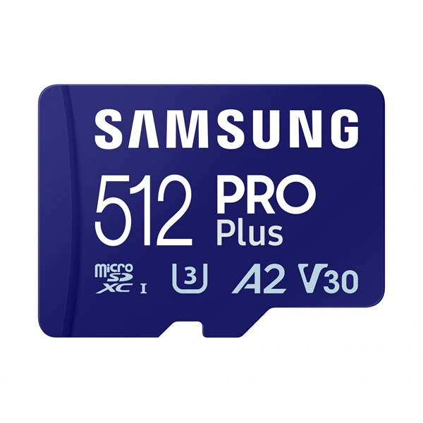 Samsung MicroSD kártya - 512GB MB-MD512SA/EU (PRO PLUS, UHS-I, R180/W130, adapter, 512GB)