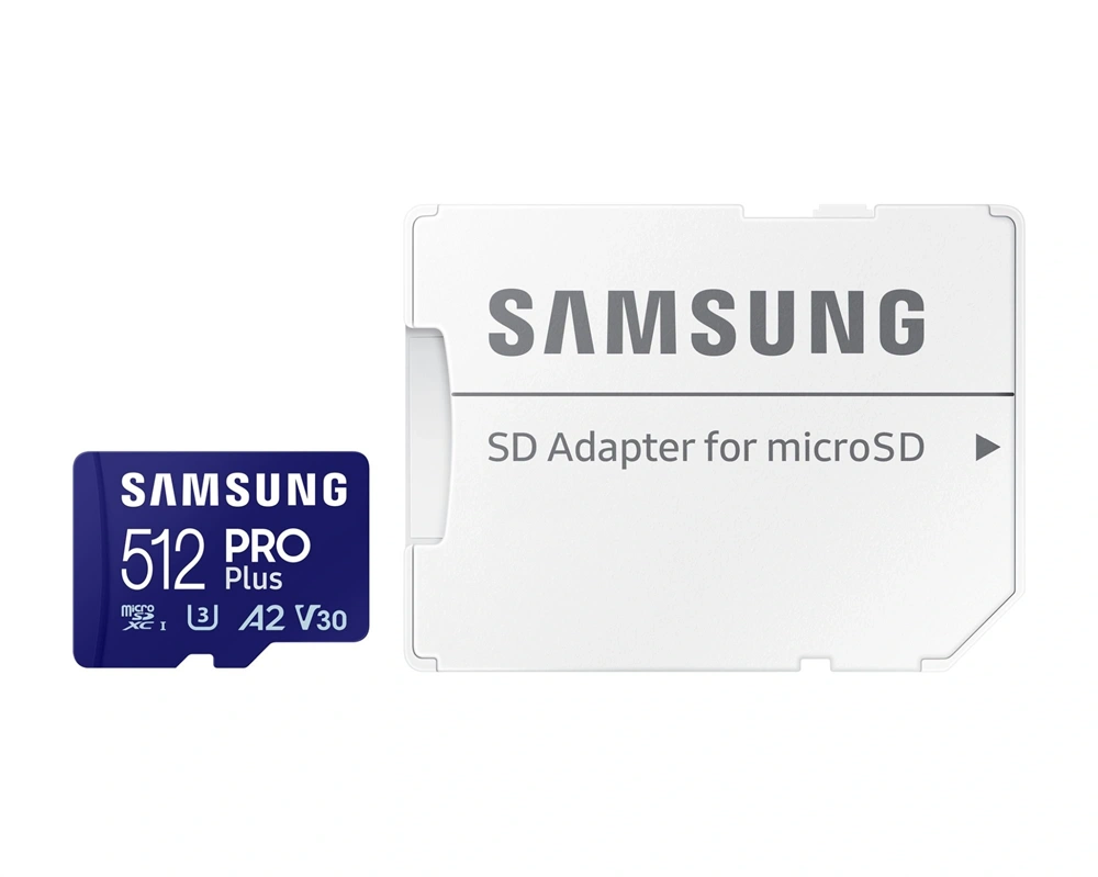 Samsung MicroSD kártya - 512GB MB-MD512SA/EU (PRO PLUS, UHS-I, R180/W130, adapter, 512GB)