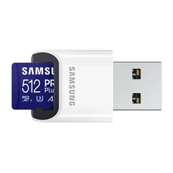 Samsung MicroSD kártya - 512GB MB-MD512SB/WW (PRO PLUS, UHS-I, R180/W130, adapter, 512GB)
