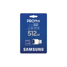 Samsung MicroSD kártya - 512GB MB-MD512SB/WW (PRO PLUS, UHS-I, R180/W130, adapter, 512GB)