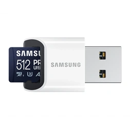 Samsung MicroSD kártya - 512GB MB-MY512SB/WW (PRO Ultimate kártyaolvasóval, Class10, R200/W130, 512GB)