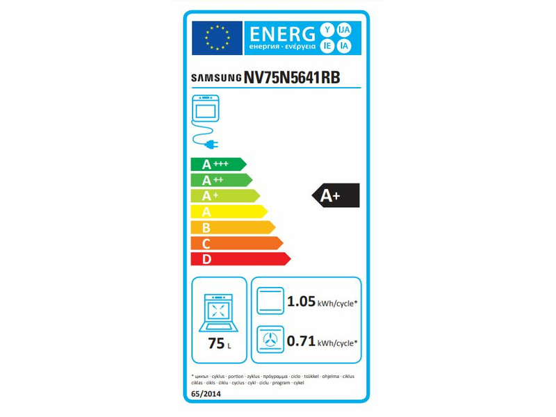 Samsung NV75N5641RB/EO fekete, beépíthető, sütőtér: 75L, grill, légkeverés, katalitikus, sütő