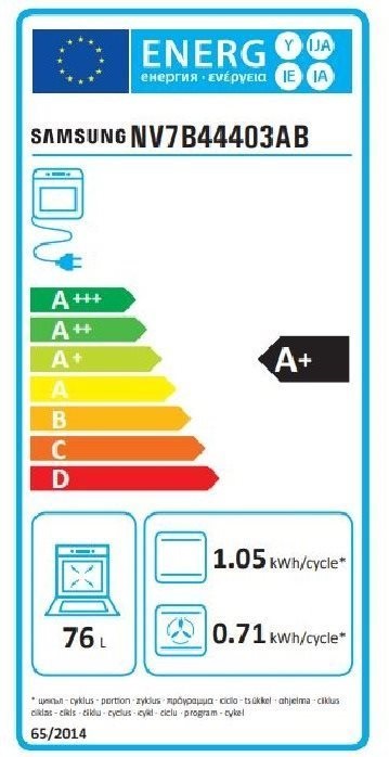 Samsung NV7B4455UAB/U3 fekete, beépíthető, sütőtér: 76L, pirolitikus, sütő