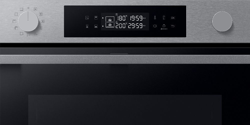 Samsung NV7B4535YAS/U3 inox, beépíthető, sütőtér: 76L, grill, légkeverés, pirolitikus, sütő