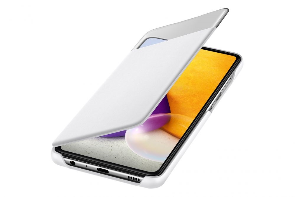 Samsung OSAM-EF-EA725PWEG Galaxy A72 s-view fehér oldalra nyíló tok