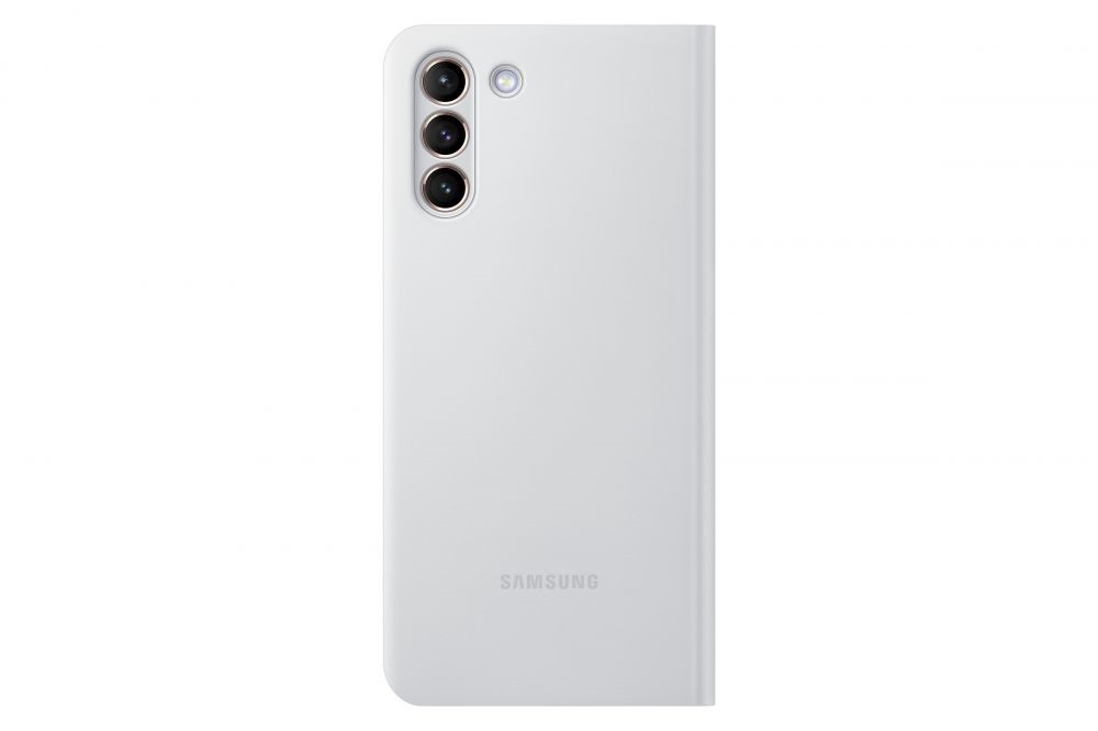 Samsung OSAM-EF-NG996PJEG Galaxy S21 Plus LED view világosszürke oldalra nyíló tok (Újracsomagolt)
