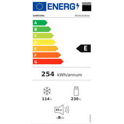 Samsung RB34C600ESA/EF fémes grafit, alulfagyasztós, Hűtő:230L, Fagyasztó:114L, No frost hűtőszekrény (Újszerű)