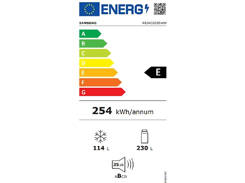 Samsung RB34C602EWW/EF fehér, alulfagyasztós, Hűtő:230L, Fagyasztó:114L, No frost hűtőszekrény (Újszerű)