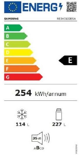Samsung RB34C652ESA/EF, alulfagyasztós, Hűtő:227L, Fagyasztó:114L, No frost hűtőszekrény