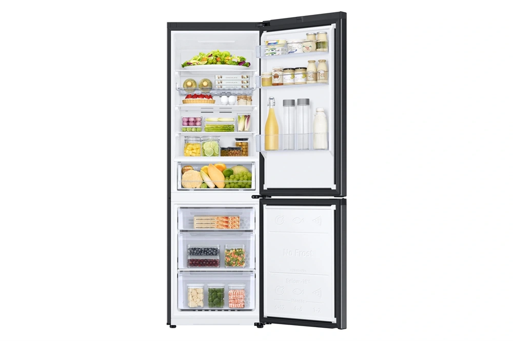 Samsung RB34C672DBN/EF fekete, alulfagyasztós, Hűtő:230L, Fagyasztó:114L, hűtőszekrény (Használt - B)