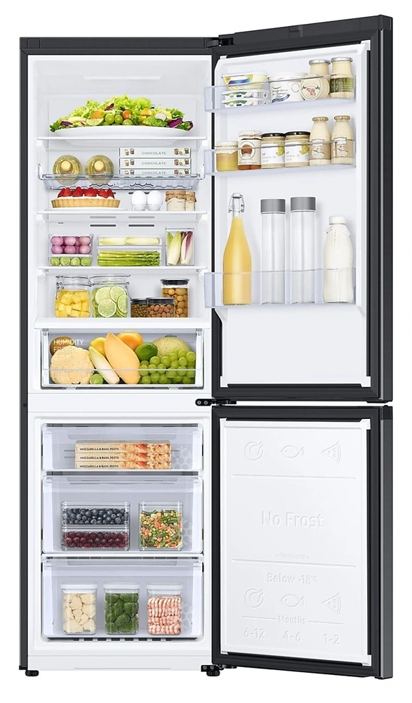 Samsung RB34C672DBN/EF fekete, alulfagyasztós, Hűtő:230L, Fagyasztó:114L, hűtőszekrény (Használt - B)