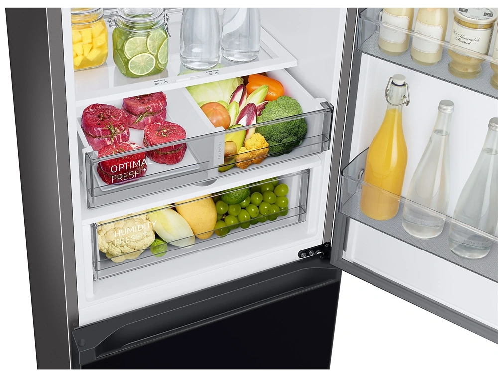 Samsung RB34C7B5D22/EF fekete, alulfagyasztós, Hűtő:230L, Fagyasztó:114L, hűtőszekrény (Használt - A)