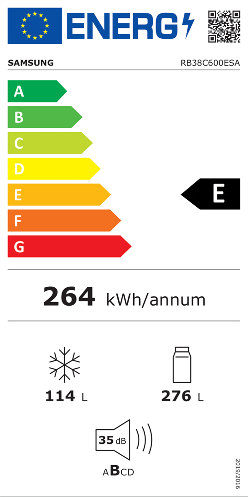 Samsung RB38C600ESA/EF inox, alulfagyasztós, Hűtő:276L, Fagyasztó:114L, hűtőszekrény