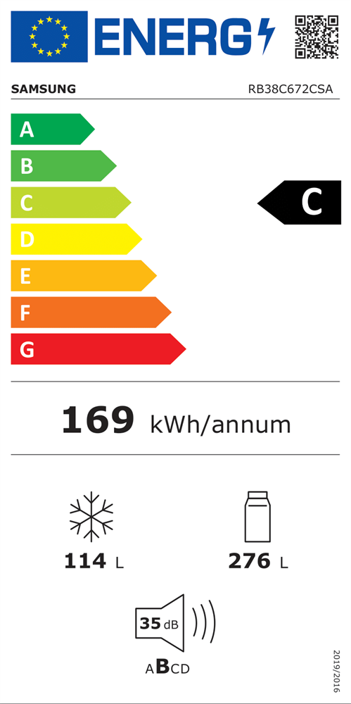 Samsung RB38C672CSA/EF grafit, alulfagyasztós, Hűtő:276L, Fagyasztó:114L, hűtőszekrény