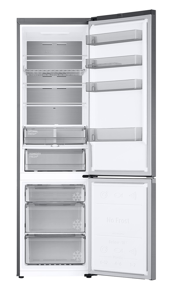 Samsung RB38C775CSR/EF inox, alulfagyasztós, Hűtő:276L, Fagyasztó:114L, No frost hűtőszekrény