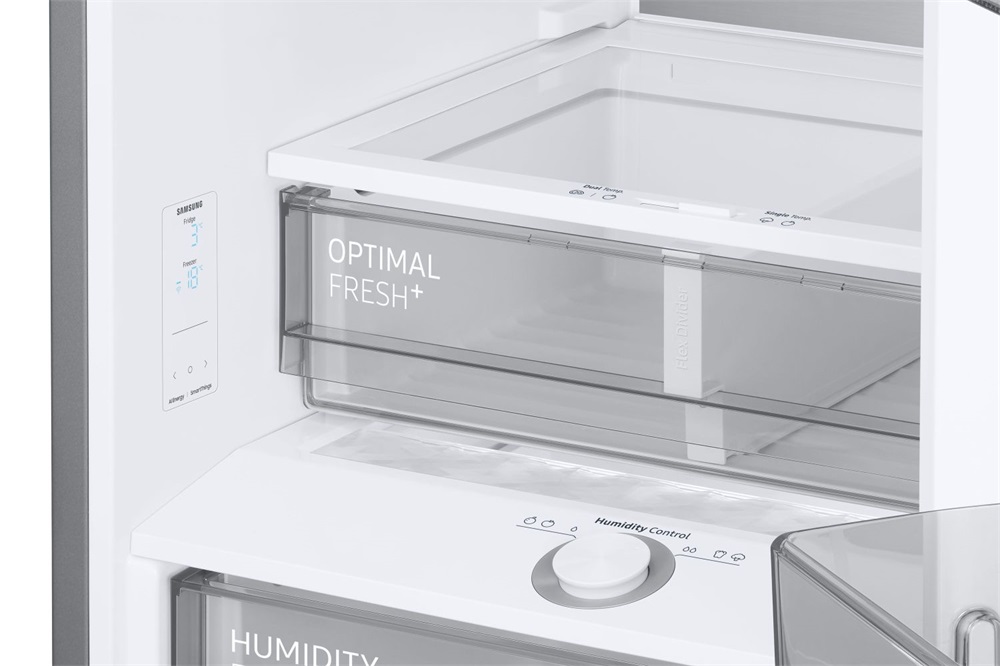 Samsung RB38C7B6CS9/EF inox, alulfagyasztós, Hűtő:276L, Fagyasztó:114L, hűtőszekrény (Használt - B)