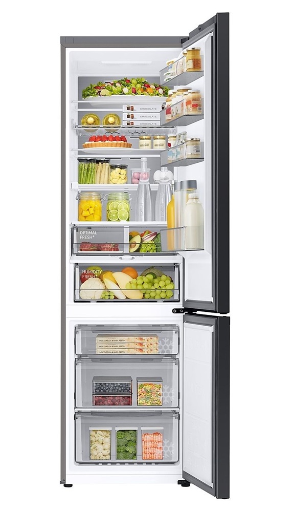 Samsung RB38C7B6CS9/EF inox, alulfagyasztós, Hűtő:276L, Fagyasztó:114L, hűtőszekrény (Használt - B)