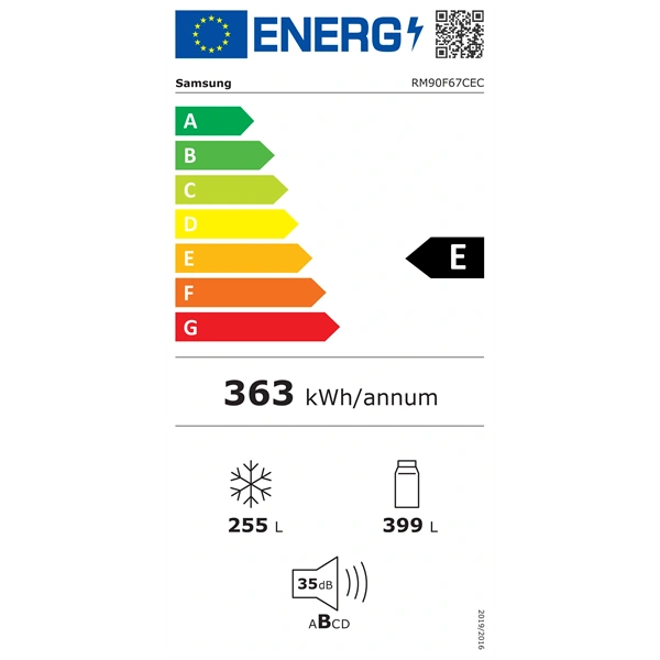 Samsung RM90F67CEC/EOfrancia ajtós, Hűtő:399L, Fagyasztó:255L, hűtőszekrény