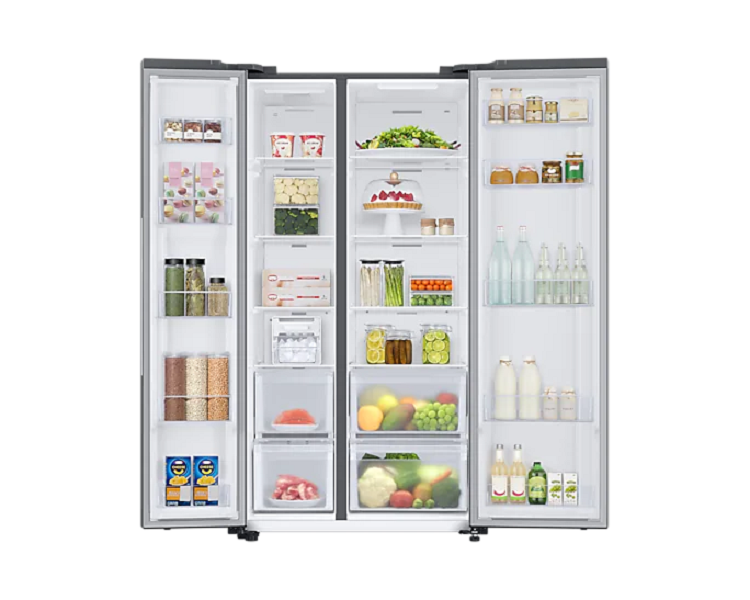 Samsung RS66A8100S9/EF ezüst, Side-by-Side, Hűtő:409L, Fagyasztó:243L, Twin Cooling Plus hűtőszekrény