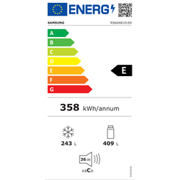 Samsung RS66A8101S9/EF ezüst, Side-by-Side, Hűtő:409L, Fagyasztó:243L, Twin Cooling Plus hűtőszekrény