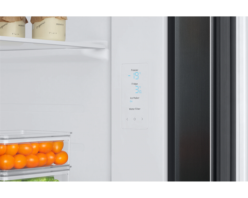 Samsung RS67A8811B1/EF fekete, Side-by-Side, Hűtő:409L, Fagyasztó:225L, Twin Cooling Plus hűtőszekrény