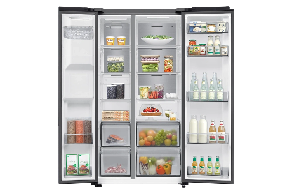 Samsung RS70F64KETEO szürke, Side-by-Side, Hűtő:420L, Fagyasztó:220L, hűtőszekrény