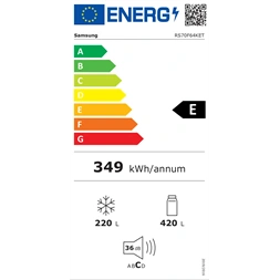 Samsung RS70F64KETEO szürke, Side-by-Side, Hűtő:420L, Fagyasztó:220L, hűtőszekrény