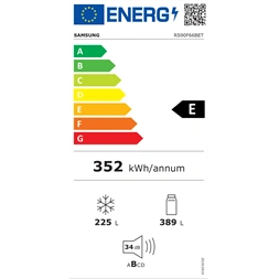 Samsung RS90F66BETEO inox, Side-by-Side, Hűtő:389L, Fagyasztó:225L, hűtőszekrény
