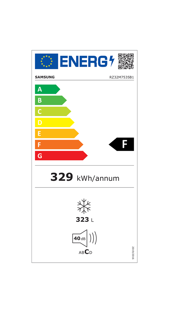 Samsung RZ32M7535B1/EF fekete, egyajtós, Fagyasztó:323L, No frost fagyasztószekrény
