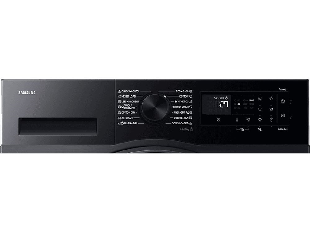 Samsung WD11DG5B15BBLE fekete, elöltöltős, max.1400ford., 11 kg/6 kg, mosó-szárítógép