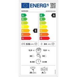 Samsung WD90DG5G34BELE fehér, elöltöltős, keskeny, max.1400ford., 9 kg/5 kg, mosó-szárítógép