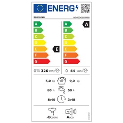 Samsung WD90DG6G94BBU4 fekete, elöltöltős, max.1400ford., 9 kg/5 kg, mosó-szárítógép