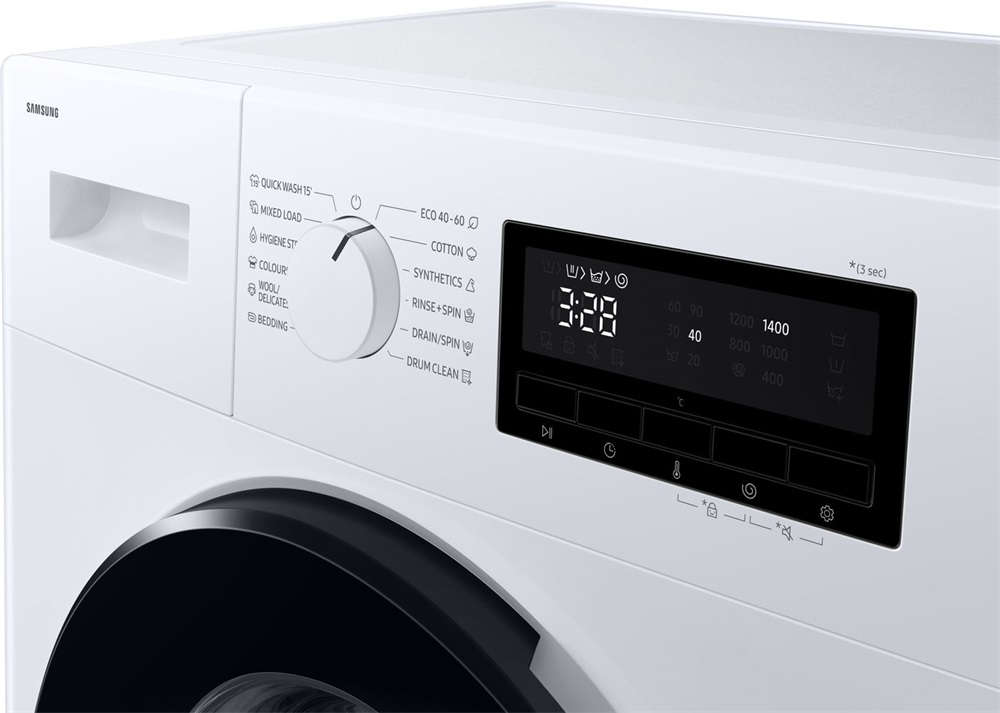 Samsung WW70FG3M05AWLF fehér, elöltöltős, keskeny, max.1400ford., 7 kg, mosógép