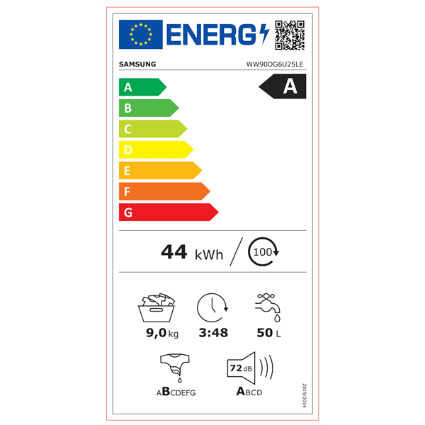 Samsung WW90DG6U25LEU4 9 kg elöltöltős mosógép