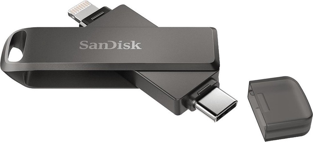 Sandisk 256GB USB C/Apple Lightning iXPAND LUXE Fekete (186554) Flash Drive
