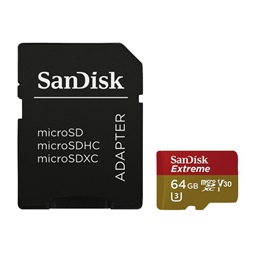 Sandisk 173363 64GB SD micro ( SDXC Class 10) Extreme UHS-1 V3 memóriakártya adapterrel