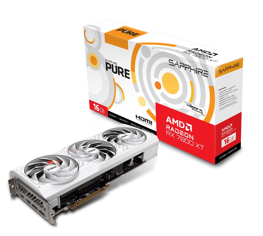 Sapphire AMD RX 7800 XT PURE Radeon 16GB GDDR6 PCIe videokártya