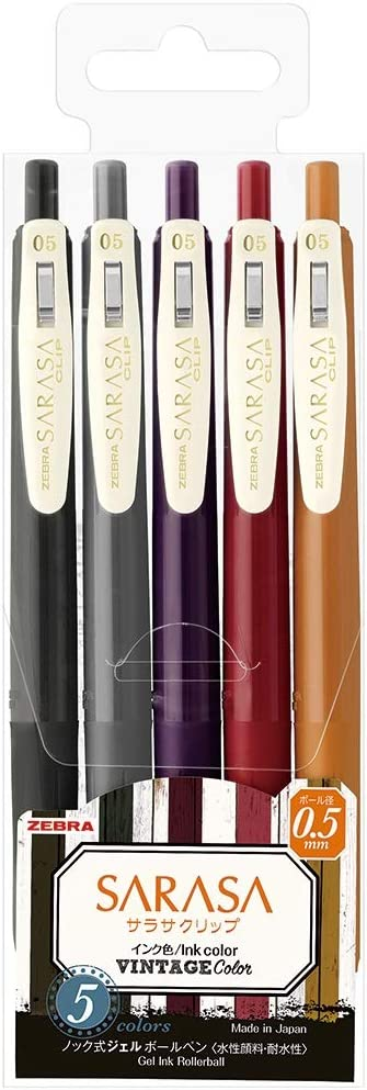 Sarasa Clip 0,5 Vintage2 5 Colour Set zselés toll